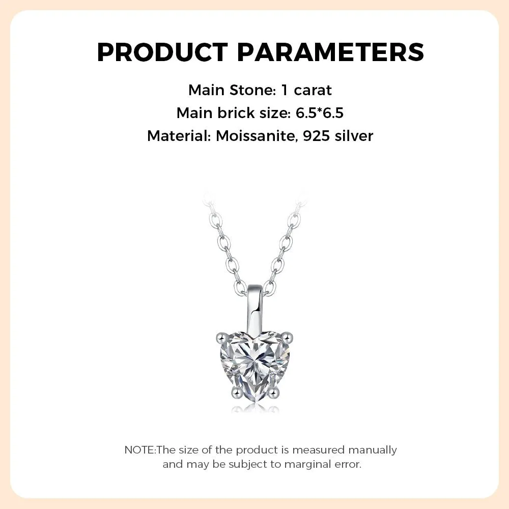 1 Carat 925 Sterling Silver Moissanite Necklace