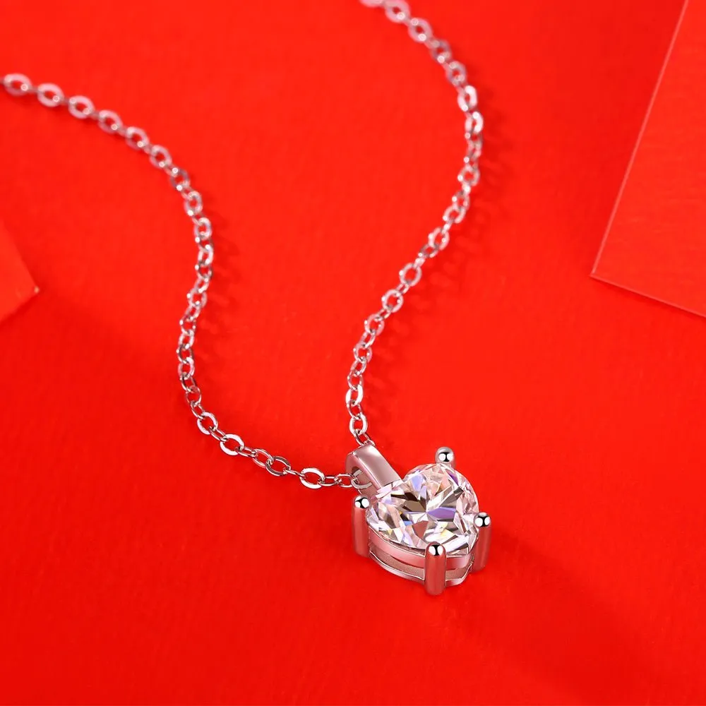 1 Carat 925 Sterling Silver Moissanite Necklace