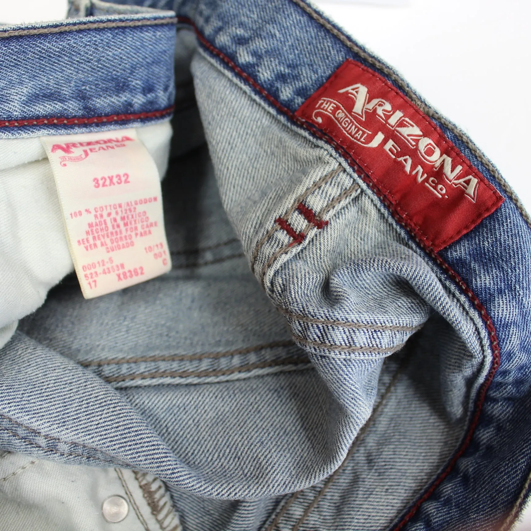 Arizona 100% Cotton Jeans Blue Straight Cut 32 X 32