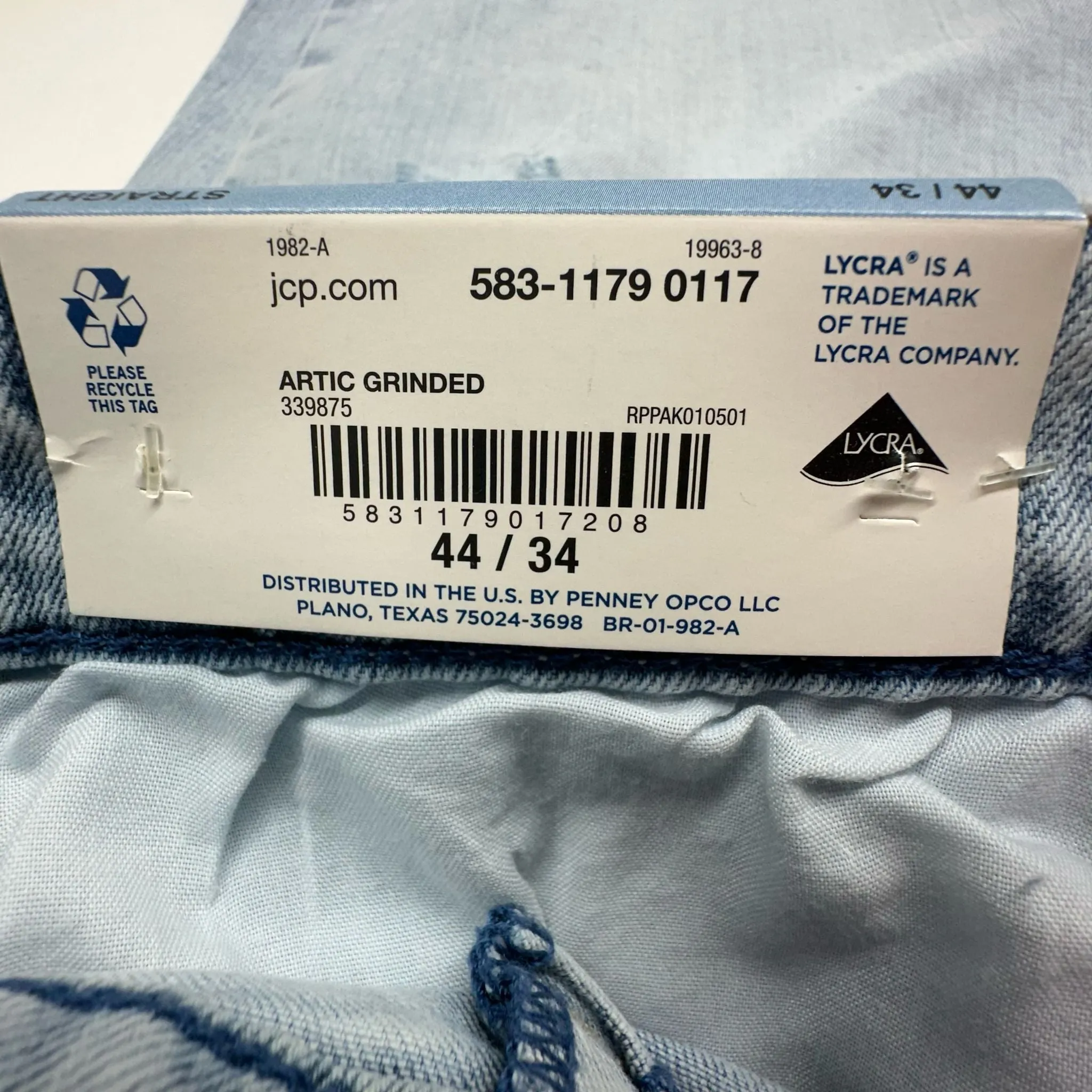 Arizona Jean Co. Advance Flex 360 Straight Jeans - 44x34 New