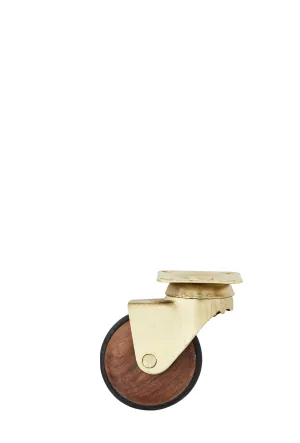 Brass and wooden castor