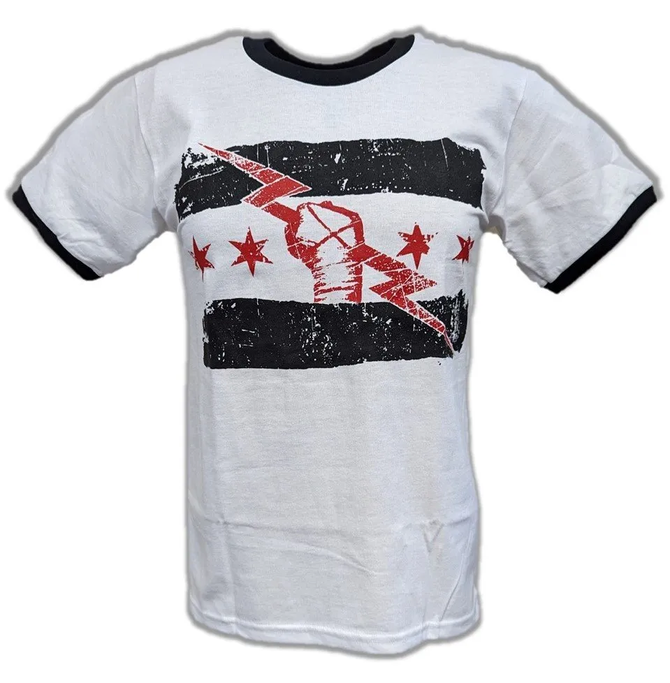 CM Punk Best In The World Mens White Ringer T-shirt