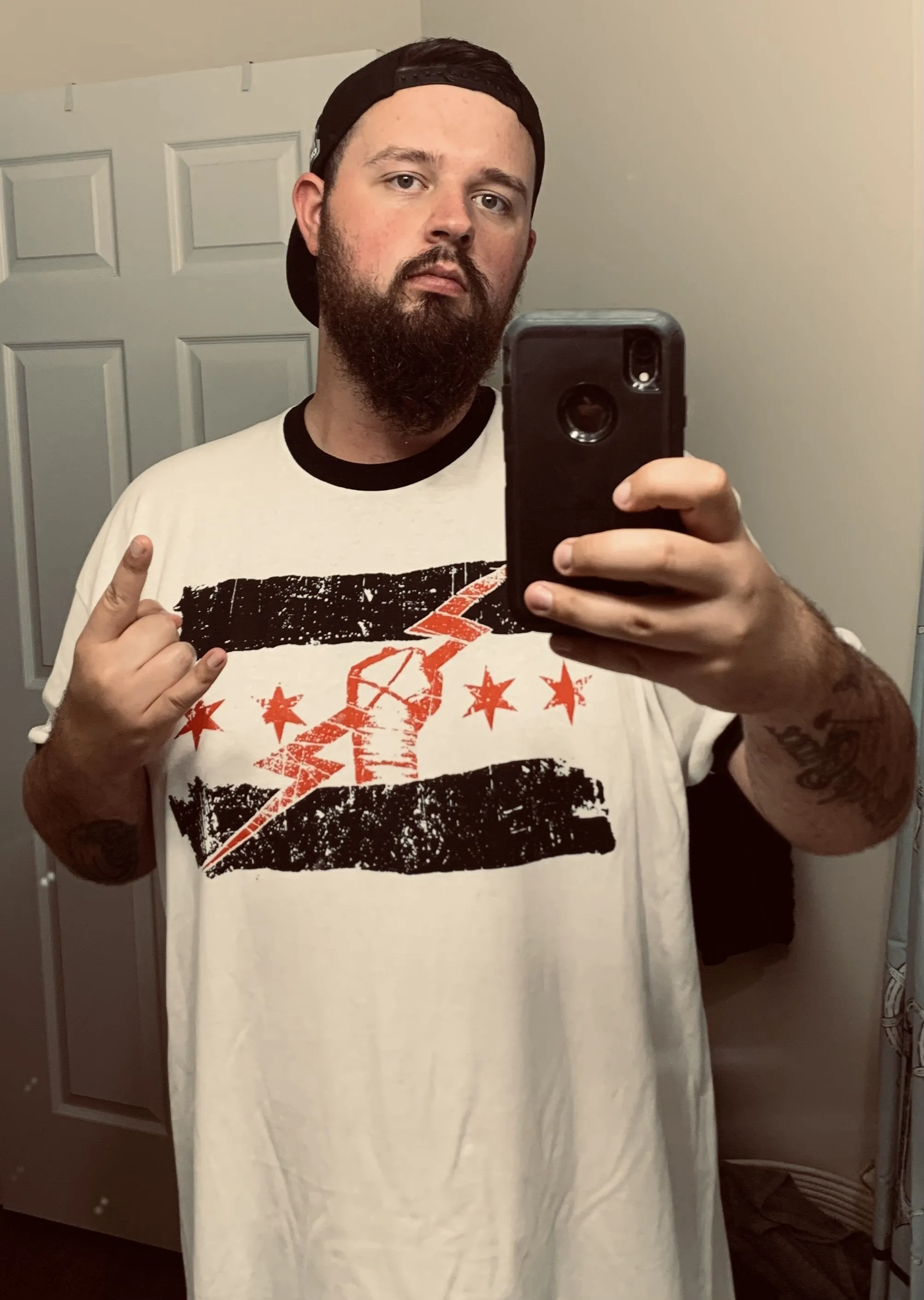 CM Punk Best In The World Mens White Ringer T-shirt