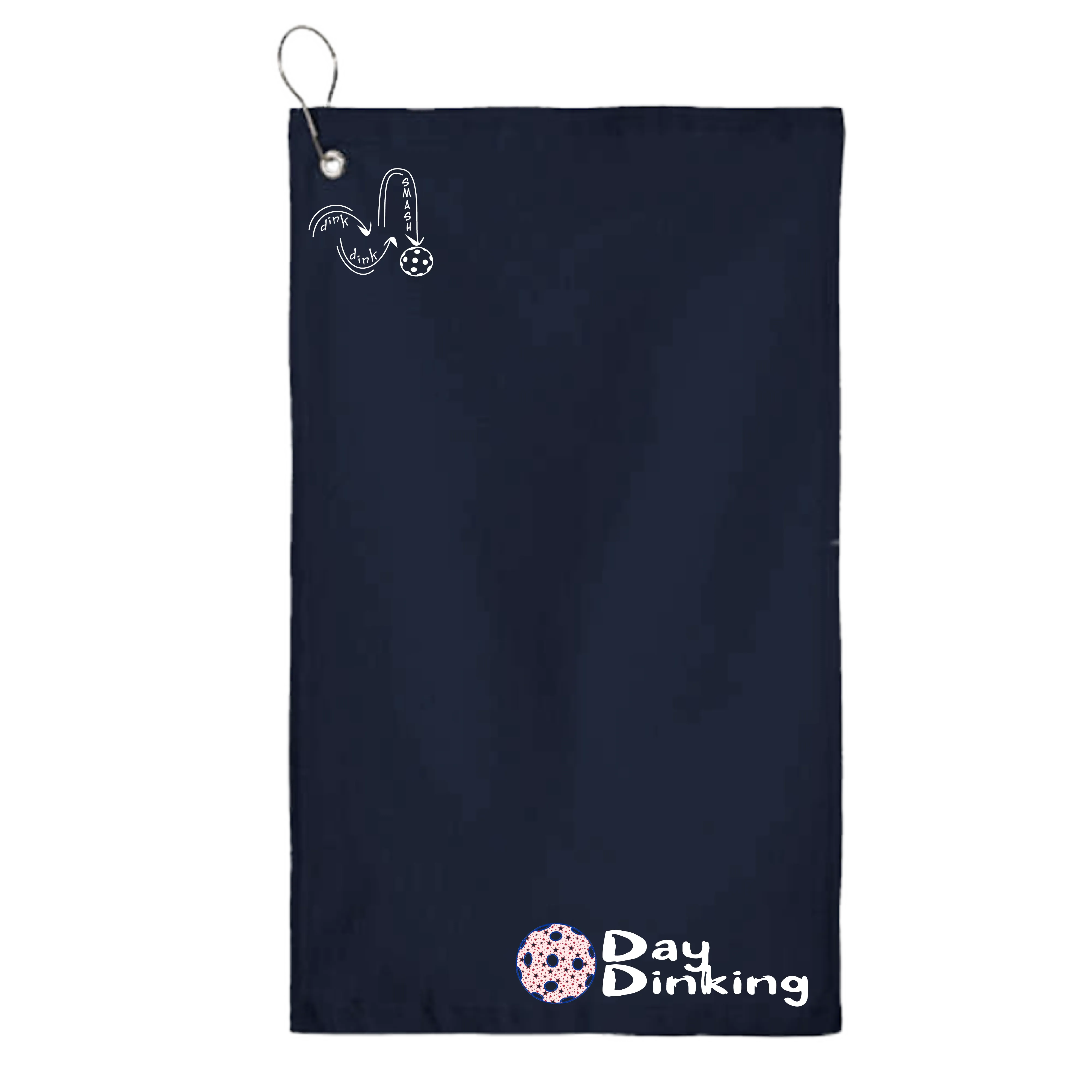 Day Dinking Pickleball (Customizable) |  Pickleball Court Towels | Grommeted 100% Cotton Terry Velour