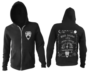 Hail Satan And Drink Coffee -Zip Up Hoodie