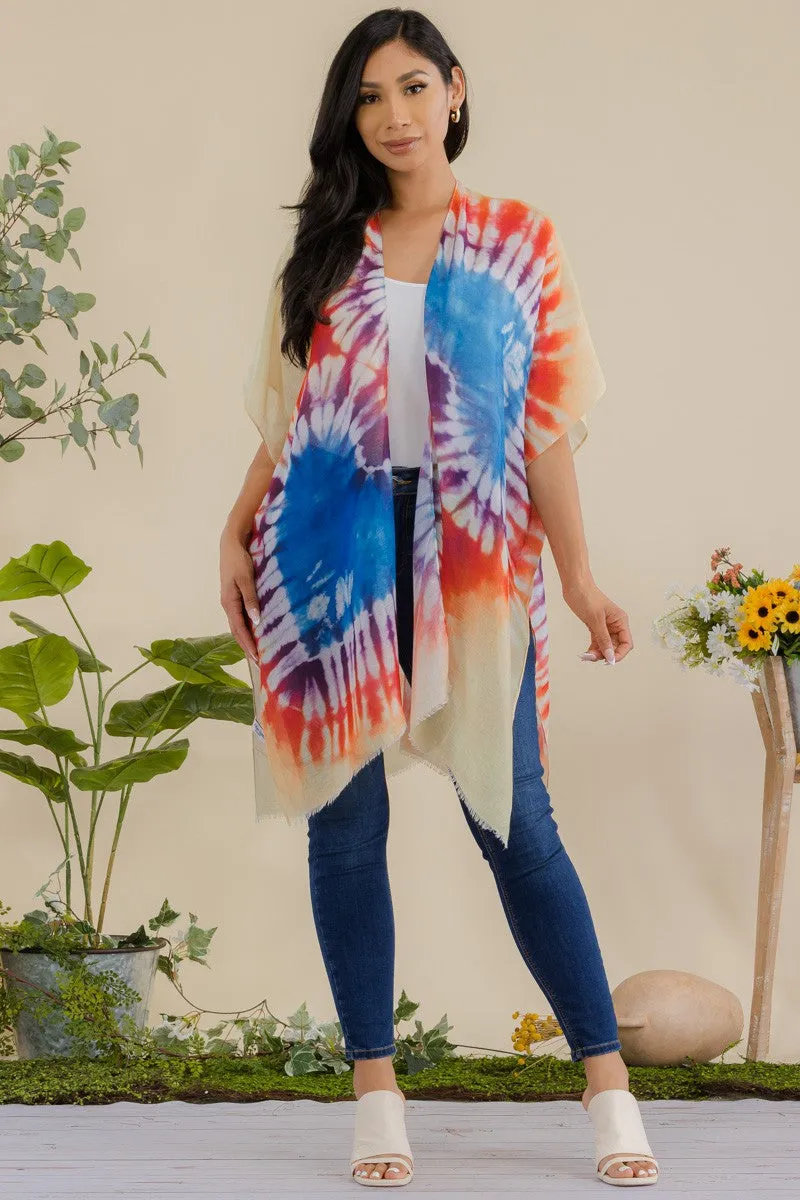 HDF3370 - TYE DIE OPEN FRONT KIMONO