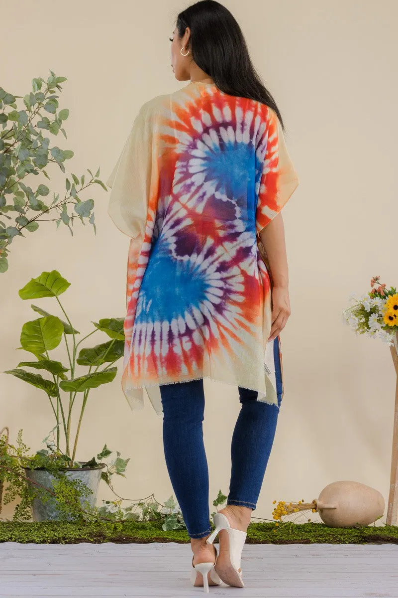 HDF3370 - TYE DIE OPEN FRONT KIMONO