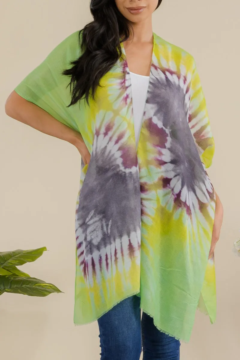 HDF3370 - TYE DIE OPEN FRONT KIMONO
