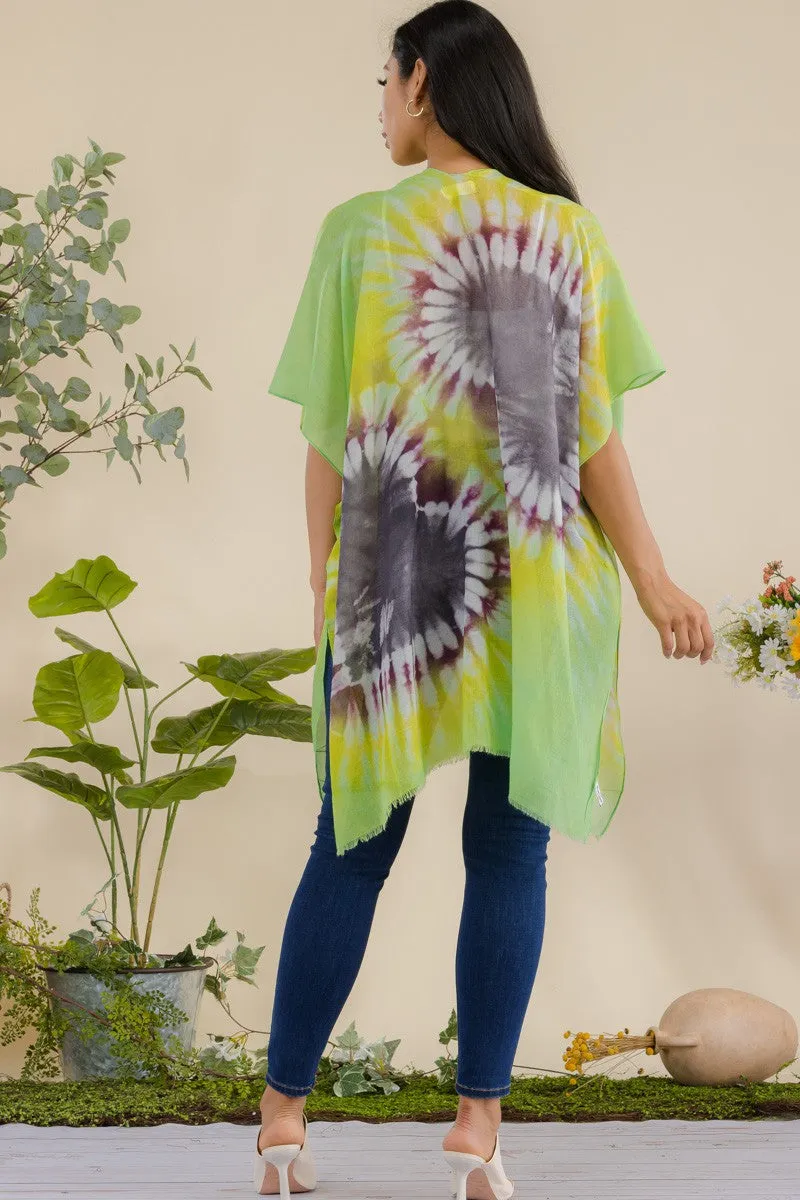 HDF3370 - TYE DIE OPEN FRONT KIMONO