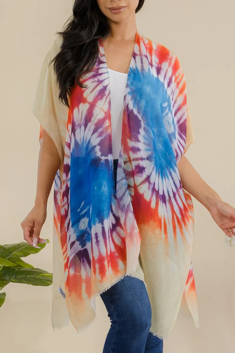 HDF3370 - TYE DIE OPEN FRONT KIMONO