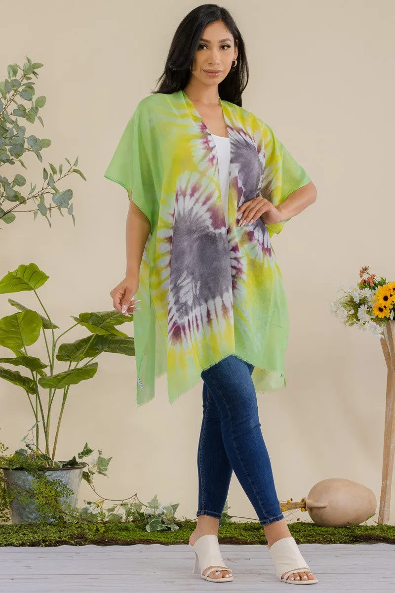 HDF3370 - TYE DIE OPEN FRONT KIMONO