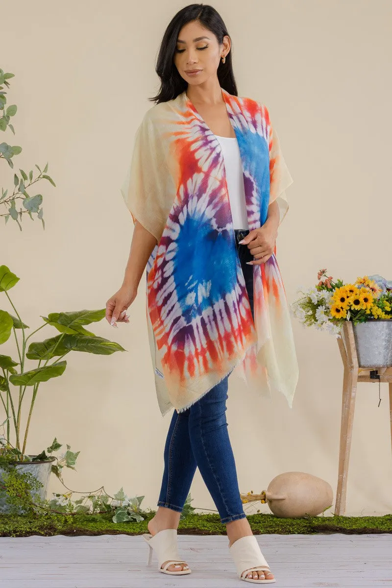 HDF3370 - TYE DIE OPEN FRONT KIMONO