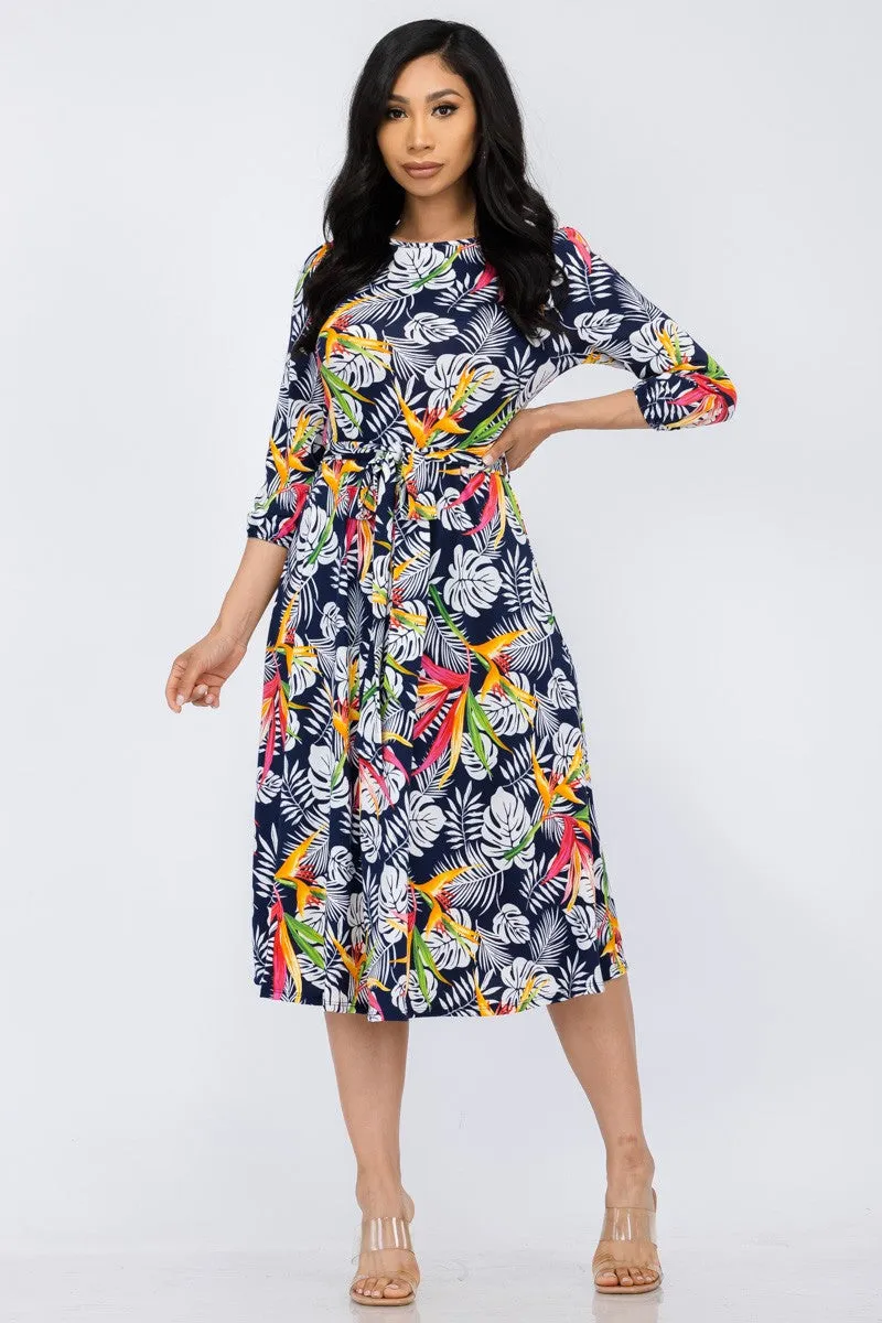 HH583R-TRL - COCKTAIL MIDI DRESS