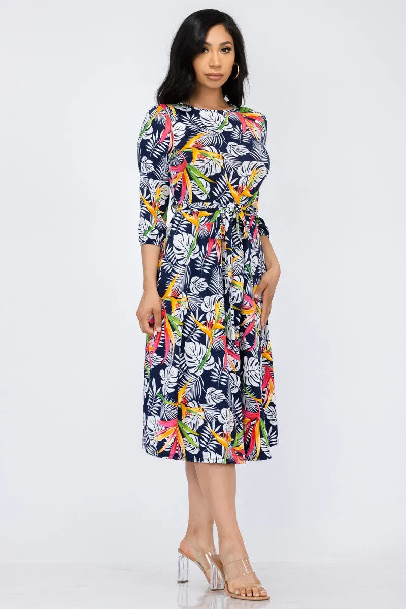 HH583R-TRL - COCKTAIL MIDI DRESS