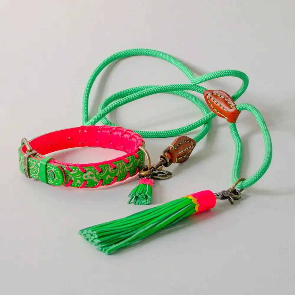 Hundehalsband im Boho Look - "ibiza lounge PETIT" - melon