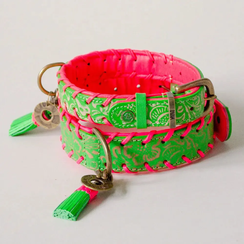 Hundehalsband im Boho Look - "ibiza lounge PETIT" - melon