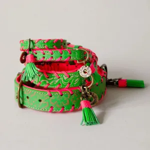 Hundehalsband im Boho Look - "ibiza lounge PETIT" - melon