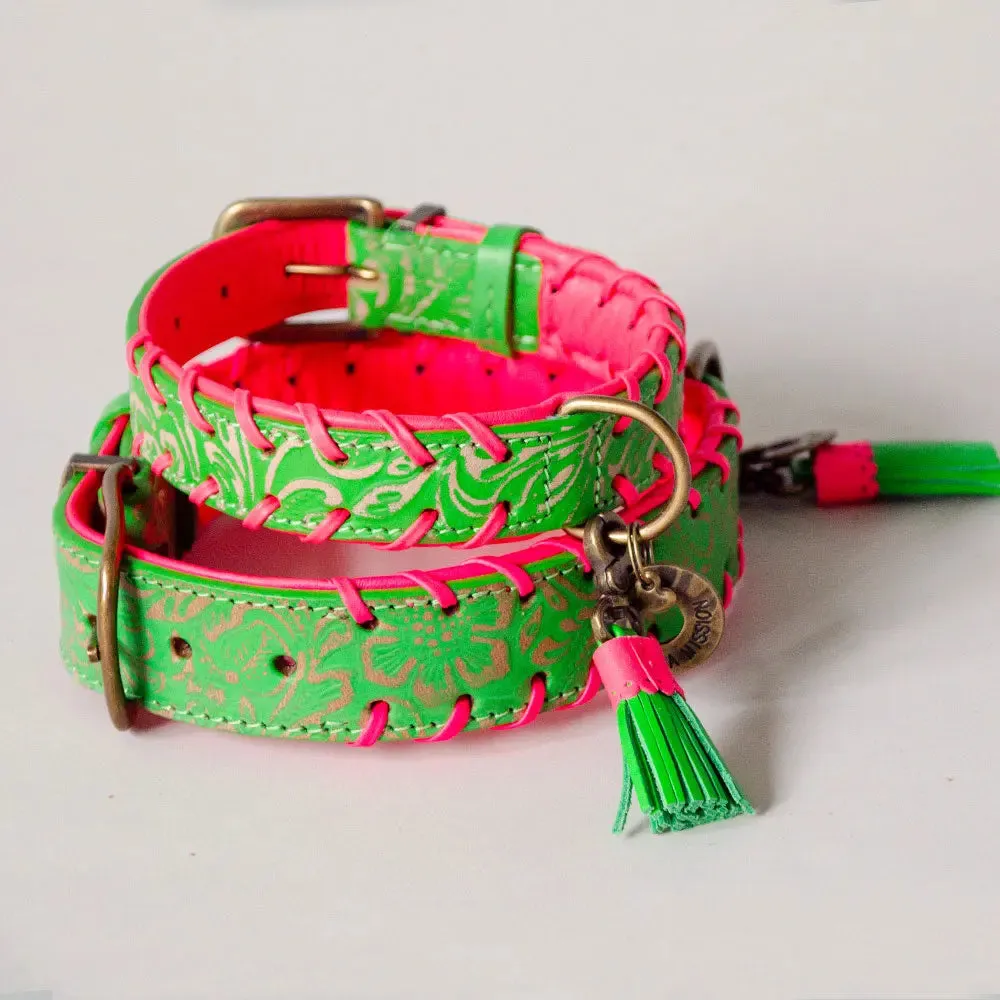 Hundehalsband im Boho Look - "ibiza lounge PETIT" - melon
