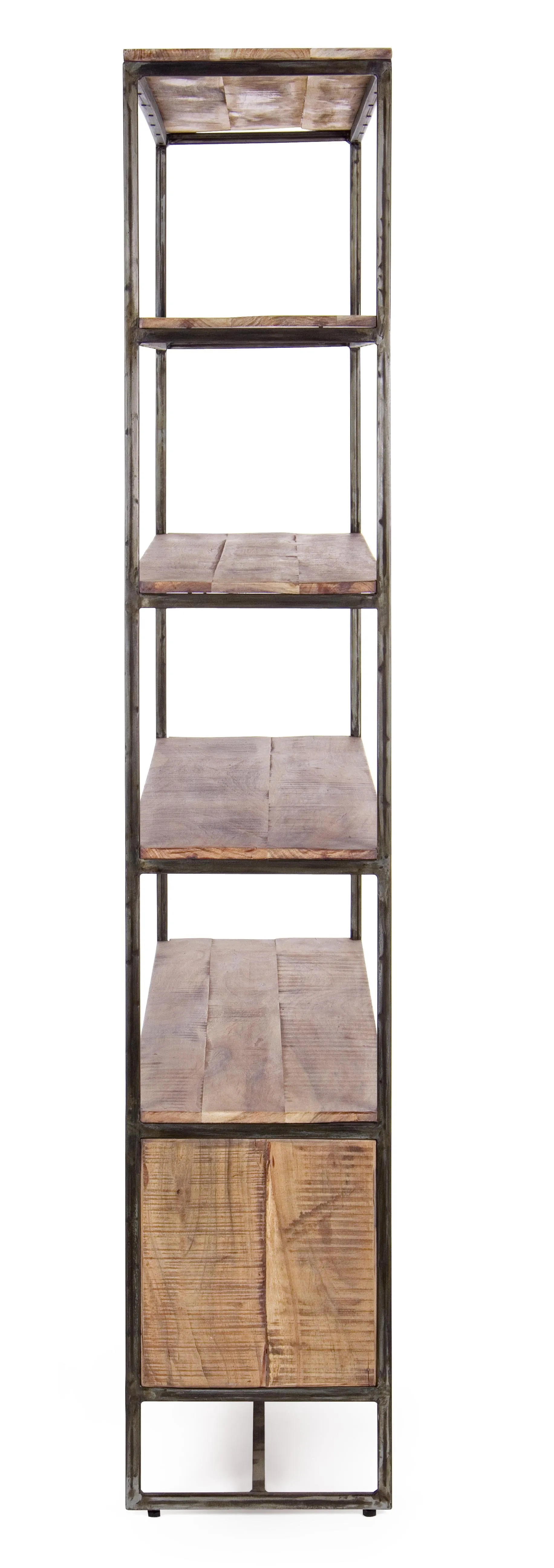 LIBRERIA INDUSTRIAL in ferro battuto e legno massello  4P 4C