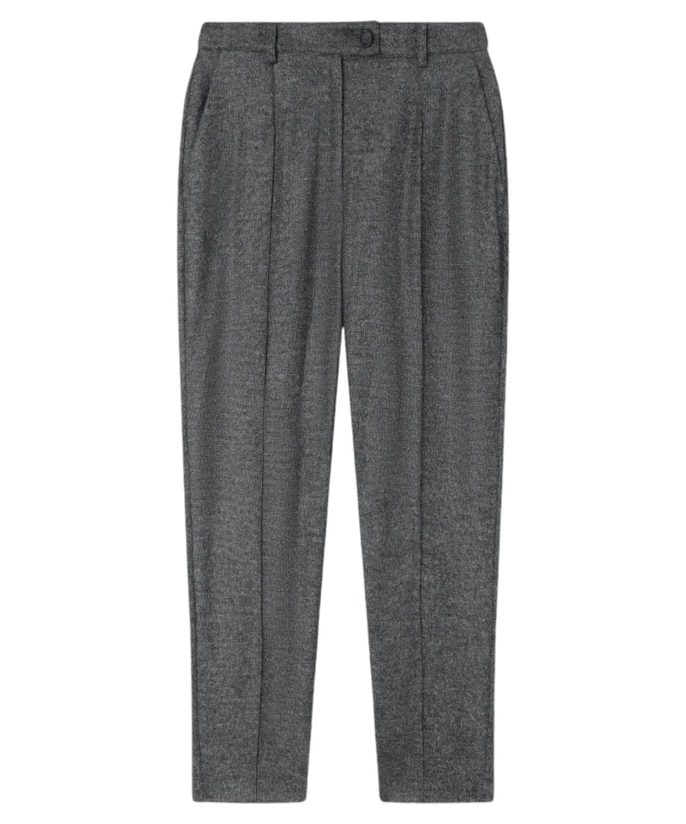 Pantaloni Tridente a Sigaretta in Flanella