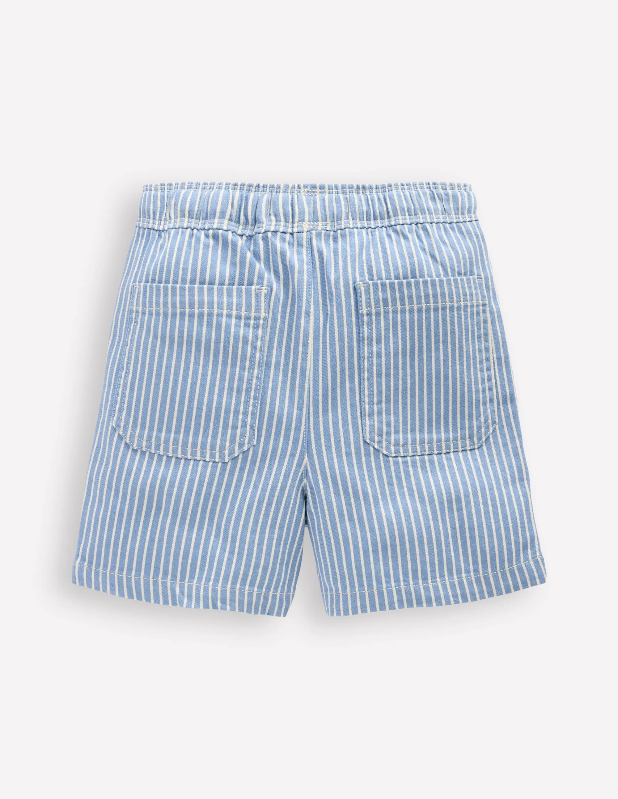 Pull-On Cotton Shorts-Hotchpotch Ticking
