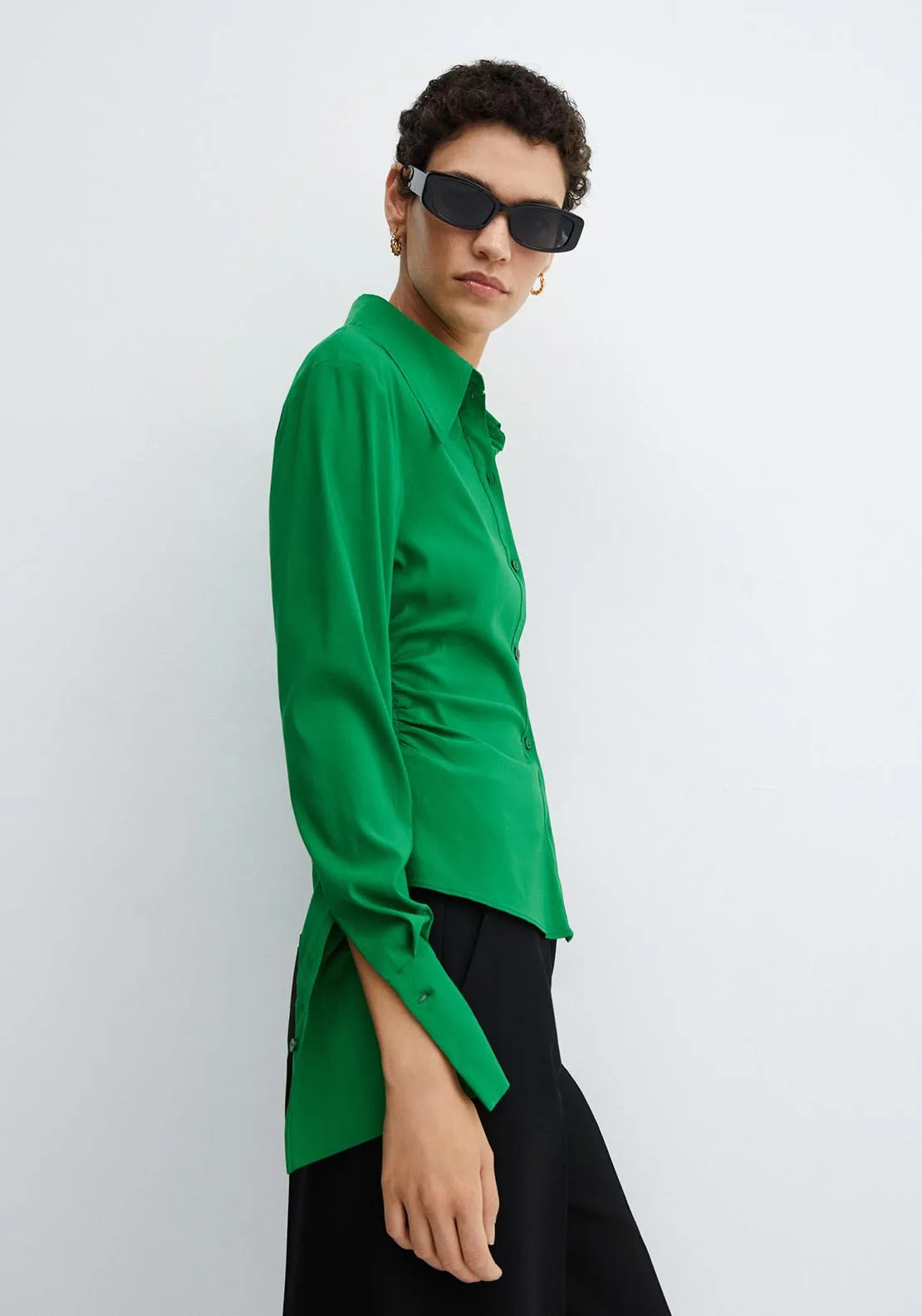 Slim-fit velvet jacket - Green