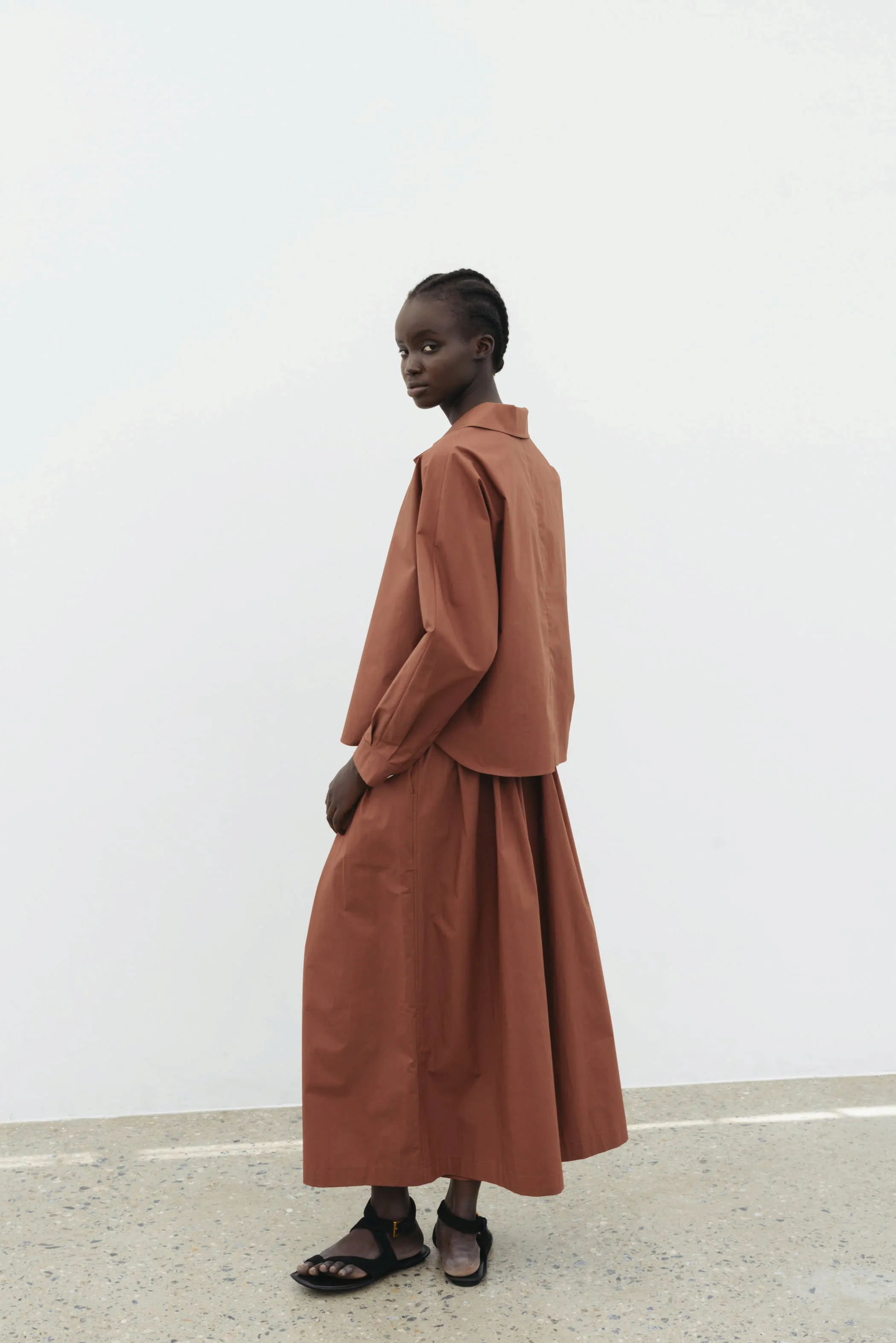 The Loom Culotte Pants in Red Bean